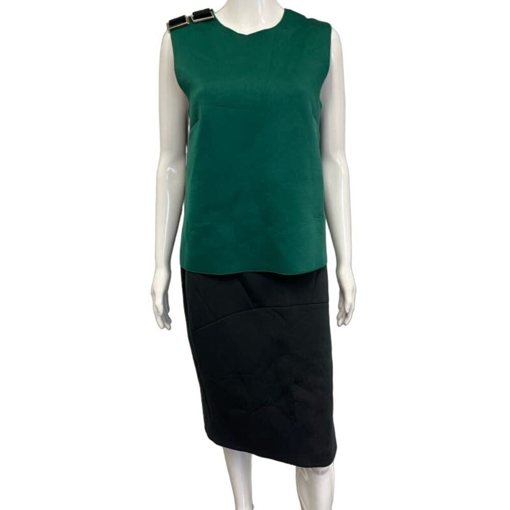 M MISSONI Black Colorblock Sleeveless Scuba Top Knee Length Skirt Set 42 US 6